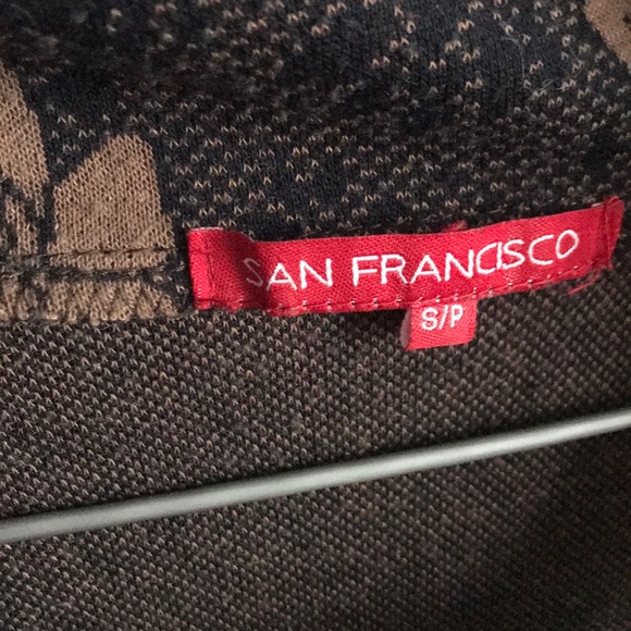 Size S San Francisco Tan and Navy Midi dress - Picture 2 of 4